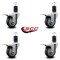 Service Caster 3.5'' Thermoplastic Rubber Swivel 1-5/8'' Expanding Stem Caster Set Total Lock Brake, 4PK SCC-EXTTL20S3514-TPRB-158-4 - alternate 4